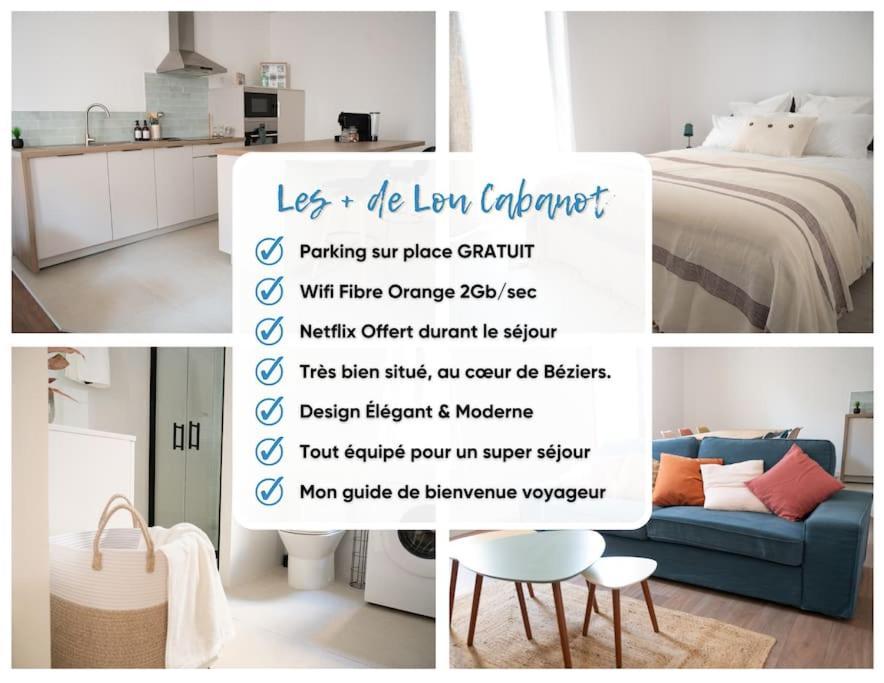 Lou Cabanot - Appartement Lumineux 3 Chambres - Parking Gratuit Beziers Exterior photo